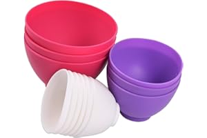 Goalfly 12 Pcs Silicone Mixing Bowls Set, Size 0.14, 0.27, 0.49 QT, Flexible Silicone Bowls for Kitchen, Non Stick Silicone Bowls for Melting Chocolate, Icing, Cooking, Prepping Food