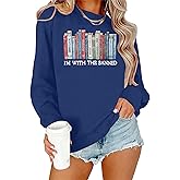 ELDPS Books Sweatshirts Women: Reading Tshirts Book Lover Gifts Shirt Librarian Tee Long Sleeve Pullover Tops