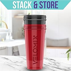 VELOMIX -2 Pack- 28 oz Protein Shaker Bottles for