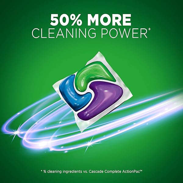CASCADE PLATINUM DISHWASHER SOAP PODS, ACTIONPACS + OXI, FRESH, 62 COUNT OF DISHWASHER DETERGENT PODS