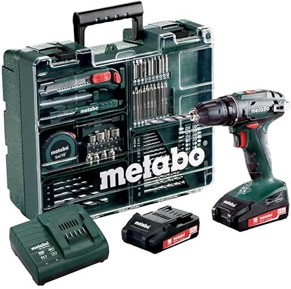 Metabo Bs18 Perceuse Visseuse 18v 2ah Li 2 Batteries 65 Accessoires Amazon Fr Bricolage