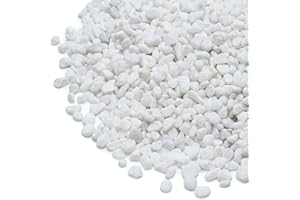 Mr. Fireglass 10 lbs White Pebbles,1/5" Natural Decorative River Rocks Aquarium Gravel for Indoor Plants, Vases, Succulents and Outdoor Garden Landscaping