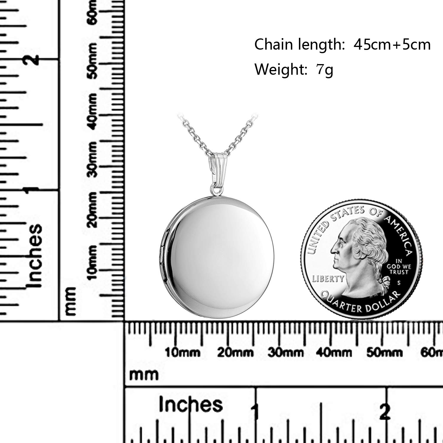 YOUFENG Round Locket Necklace that Holds Pictures Heart Circle Shape Lockets Gift for Jewelry