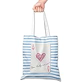 Grace Yonks Cute Canvas Tote Bag – Aesthetic Large Reusable Bag