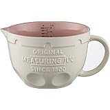 Mason Cash Innovative Kitchen Stoneware Measuring Jug, 1 litre, White/Pink