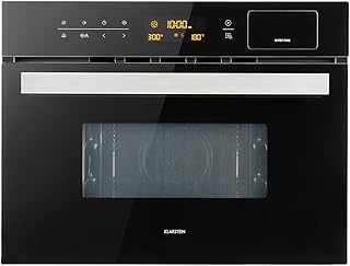 Klarstein Luminance Steam - Einbau-Dampfgarofen, Grill-, Umluft-Funktion, 34 L, Mikrowelle: 900 W, Touchpanel, Edelstahl, inkl. Einbaurahmen, schwarz