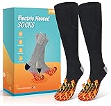 Jomst Electric Heated Socks Rechargeable 3.7V 2200mAh Battery Powered, 3 Heating Settings Thermal Sock for Men & Women, Winter Outdoor Sport, Driving Camping Riding Warm Winter Socks