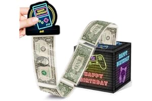 SIRJIERA Birthday Gift for Women Men, Money Box Gifts for Gamer Lover, Gaming Birthday Party Decor, Birthday Money Holder with 35Pcs Plastic Bags