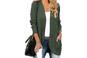 ZESICA Women's 2024 Fall Winter Long Sleeve Open Front Casual Lightweight Soft Knit Cardigan Sweater Outerwear