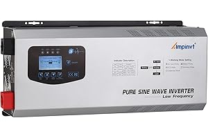 Ampinvt 6000W Peak 18000watts Pure Sine Wave Power Inverter 48V DC to 120/240 VAC Split Phase with Battery AC Charger,Off Grid Low Frequency Solar Inverter