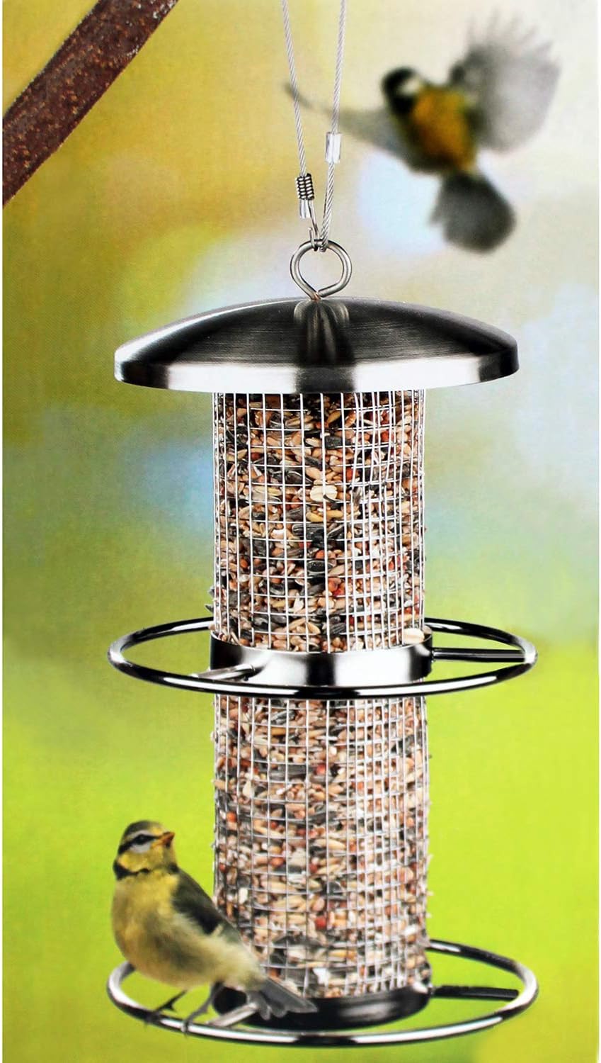 Stainless Steel Bird Feeder, Silver