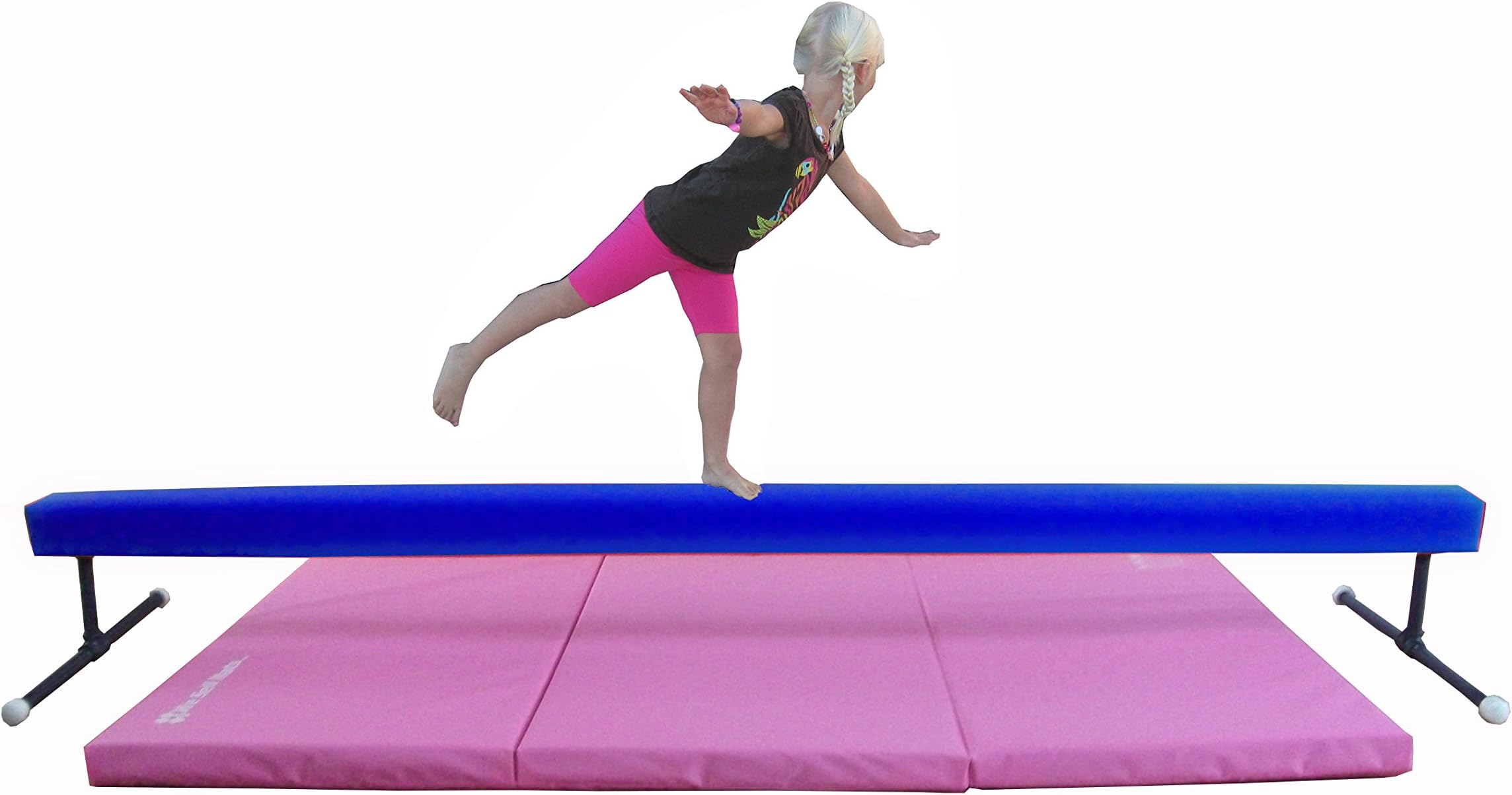 Balance Beam Blue 1' - Gymnastics Mat Pink Combo