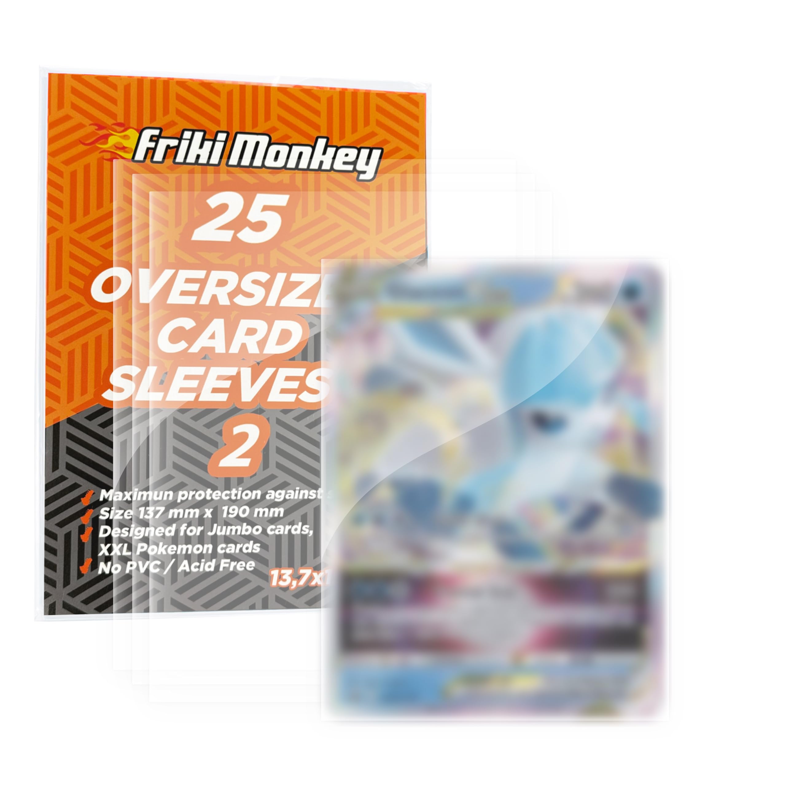 Card Sleeves for Jumbo Cards, Card Sleeves, Card Sleeves Size 137 x 190 mm, Jumbo Size Sleeves Compatible with Pokemon Promo, Card Protector Sleeve, Sleeves Pack of 25