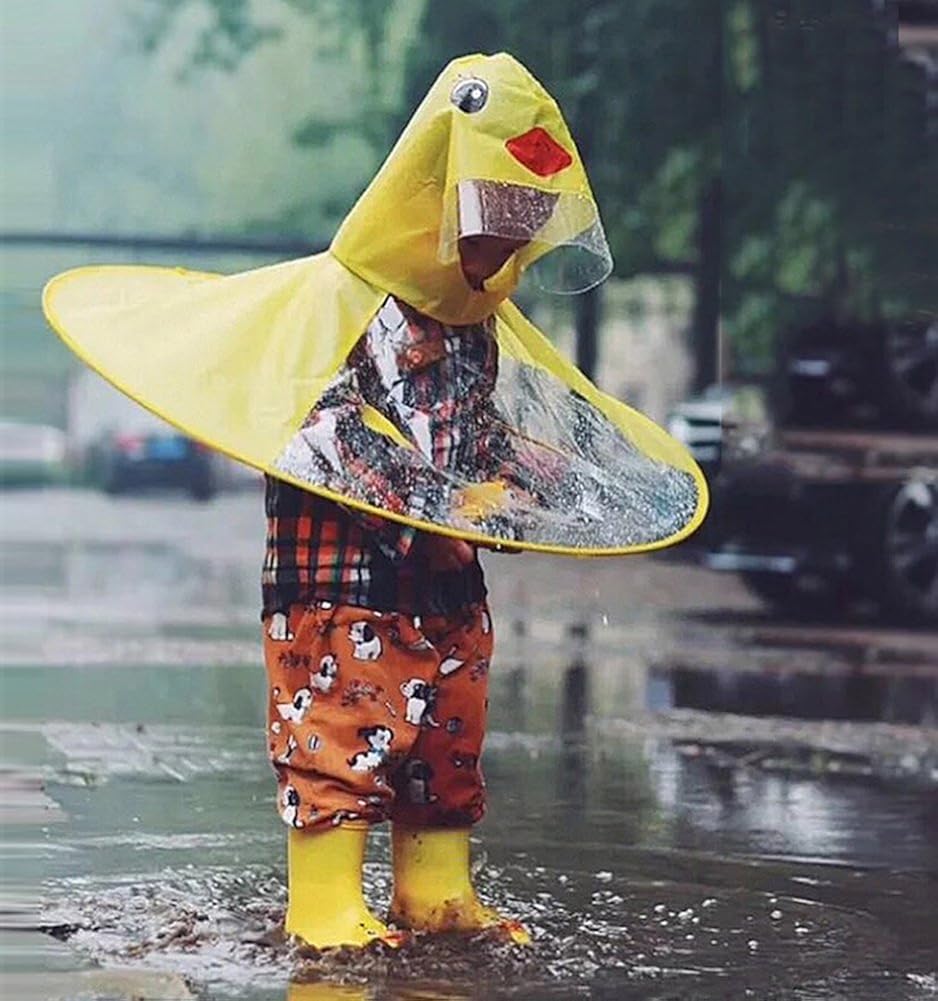 baby in raincoat