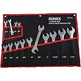 Sunex 9914A 14 Piece Angle Head SAE Wrench Set (FULL POLISH) CRV