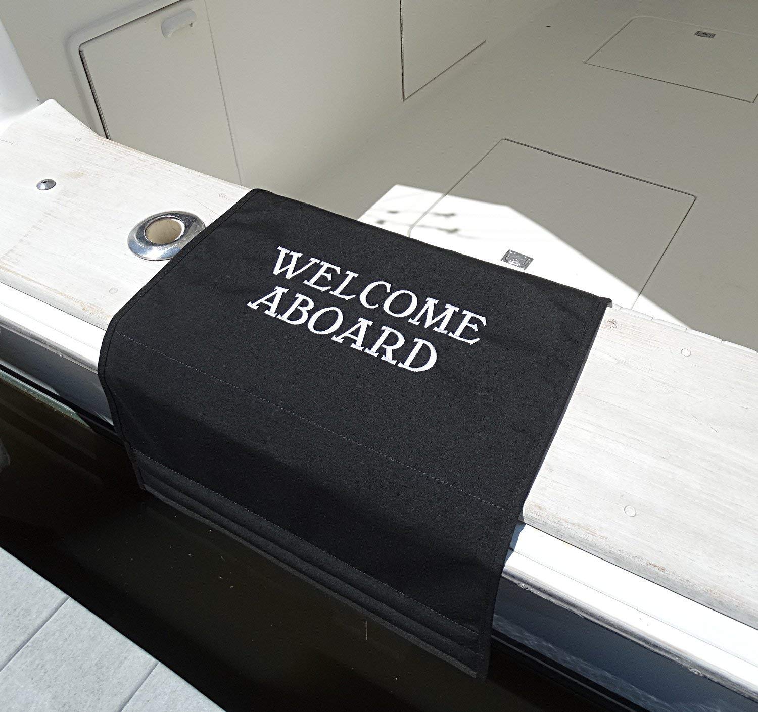 Sunbrella Aboard Boat Mat Boat Boarding Mat Gunnel Mat Embroidered Boat Mat
