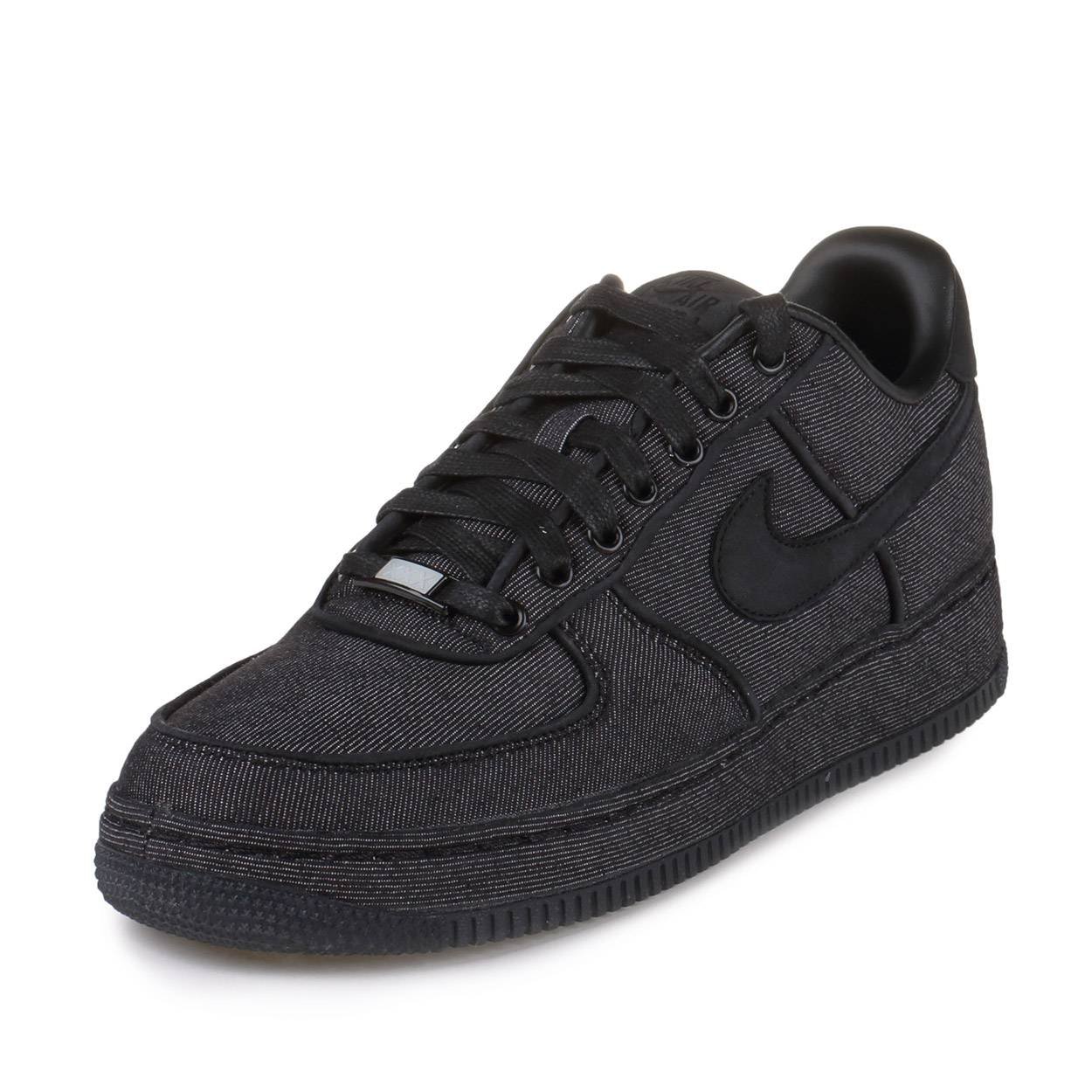 NIKE Mens Air Force 1 Low Premium '08 Black/Black Fabric Size
