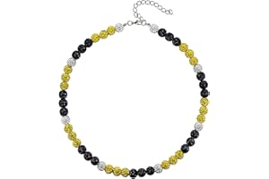 SUPBOMM Baseball Ice Necklace, Bling Beaded Necklaces, Drip Chain, League Team Colors Gifts for Men