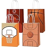 16 PCS Basketball Gift Bags with Handles for Basketball Birthday Party Supplies, Basketball Party Favor Bags Candy Treats Bags, Basketball Goodie Bags for Kids Boys Girls