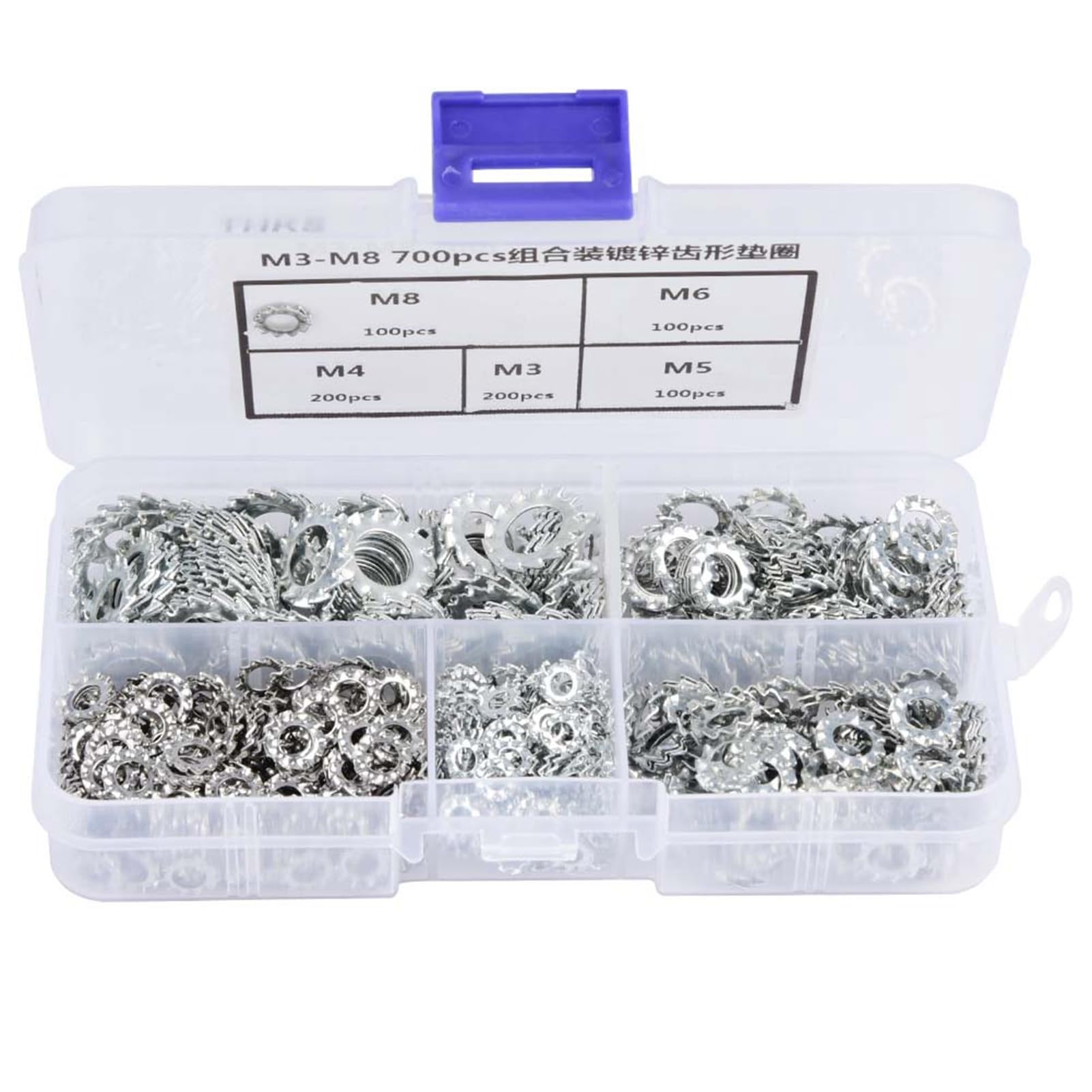 Spring Washer, Toothed Lock Washer Made of Galvanized Suitable for Electrical Connections, Fastening part,Washer retaining ring