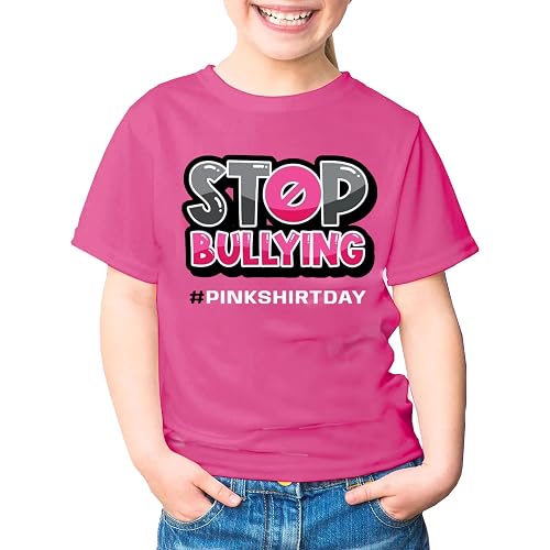 Pink Shirt Day 2025 for Kids, Anti Bullying Pink Shirt Unisex Round Neck Cotton Be Kind T-Shirt