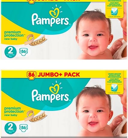 2 Packs De 86 Couches 172 Couches Pampers Taille 2 Economique Amazon Fr Bebes Puericulture