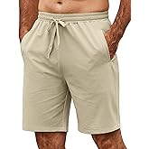 COOFANDY Men's Casual Shorts 9 inch Inseam Elastic Waist Drawstring Short Lightweight Stretch Summer Beach Shorts