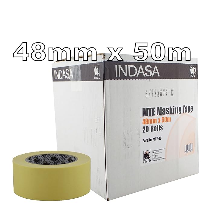 Indasa 48mm Low Bake Masking Tape 2" Box of 20 Rolls Low Residue