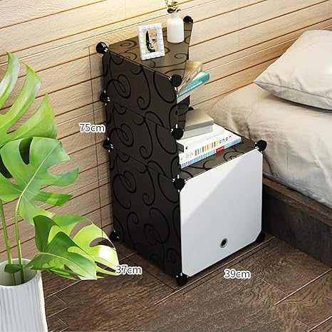 Amazon ナイトテーブル 寝室 ストレージキャビネット Diy クローゼット オーガナイザー ファッション 収納チェスト ミニ ポリ樹脂 ベッド サイドテーブル ストレージタワー サイドテーブル オンライン通販