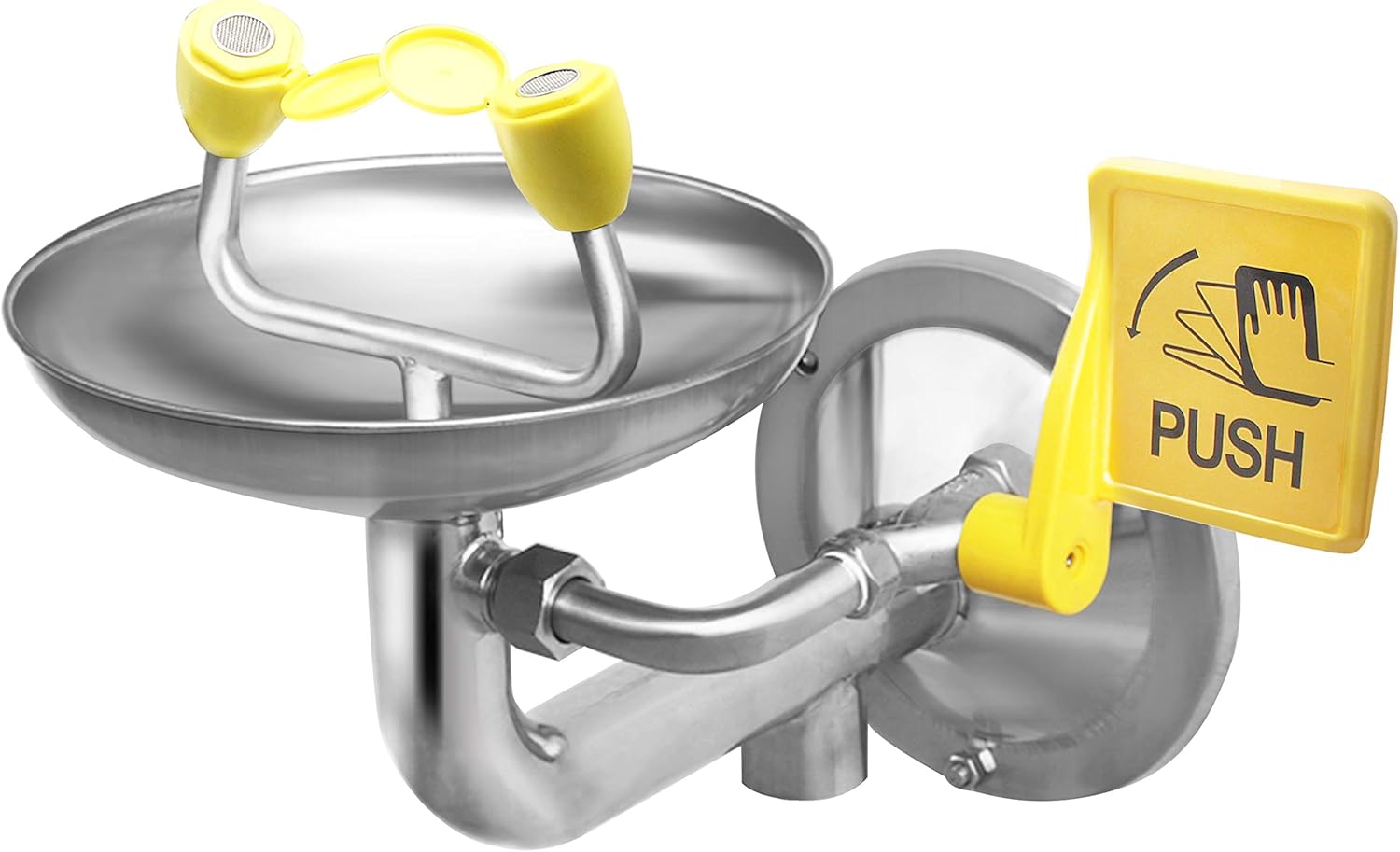 NEWTRY 304 Stainless Steel Emergency Eyewash Station Sink Faucet Wall