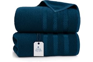 DAN RIVER 2 Pack Luxury Bath Sheets 35x70, 600 GSM, Soft & Quick Dry 100% Ring Spun Cotton Towels Ideal for Hotels, Spas, Gyms & Salons Extra Large, Opal Blue