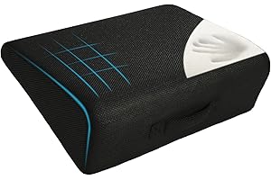 HOMBYS High Density Foam Car Seat Cushions for Short People,Car Booster Seat for Short Drivers,Ultra Thick Adult Booster Seat for Car Driving,Wedge Seat Cushion 6" Thickness,Black Mesh Cover