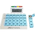 e-Pill 4 Times a Day x 7 Day Large Weekly Pill Organizer, Vitamin, and Medicine Pillbox - with 4 Alarm Talking Reminder