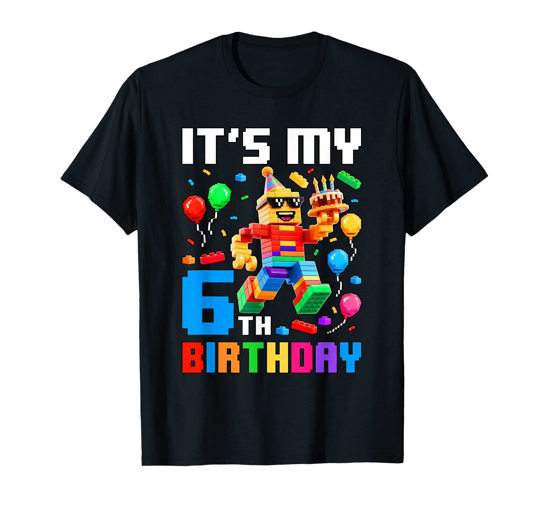 Photo 1 of It's My 6th Birthday Building Brick 6 Years Old Boys Kids T-Shirt SIZE SMALL 