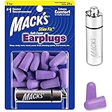 Mack’s Slim Fit Soft Foam Earplugs, 7 Pair with Travel Case – Small Ear Plugs for Sleeping, Snoring, Traveling, Concerts, Sho