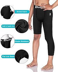 Dizoboee Youth Boys Compression Pants One Leg 3/4