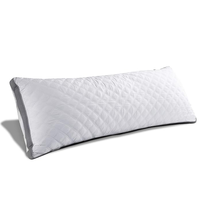 Premium Adjustable Loft Quilted Body Pillows - Hypoallergenic Fluffy Pillow - Quality Plush Pillow - Down Alternative Pillow - Head Support Pillow - 21"x54"