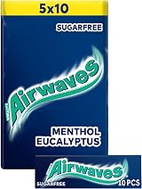 AirWaves Menthol & Eucalyptus Sugar Free Gum Multipack 5 x 10 Pieces