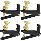 Seimneire 4 Pcs Black Violin Fine Tuners 3/4 4/4 | String Spinner Adjuster, Violin Parts