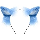 ZFKJERS Handmade Fur Fox Wolf Cat Ears Headwear Fancy Dress Adult Cosplay Animal Furry Ears Head Accessories for Halloween