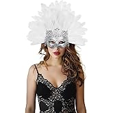 JEGERMIG Green Feather Masquerade Mask Headwear Carnival Headpiece Showgirl Cosplay Accessories for Women
