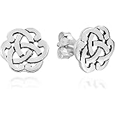 ICYROSE 925 Sterling Silver Infinity Celtic Knot Stud Earrings (Nickel Free)
