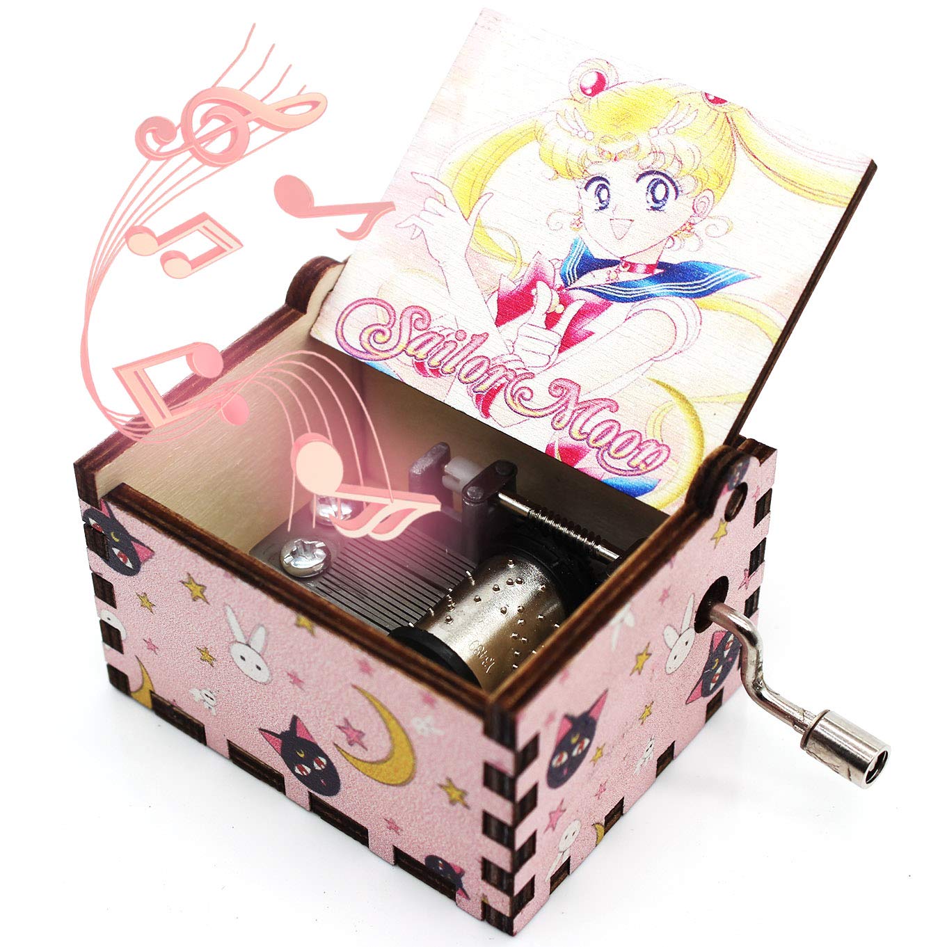 ukebobo Wooden Music Box – Color Painted Sailor M Music Box, Sailor Gifts for Sister、Daughter – Play Sailor M Theme Song – 1 Set
