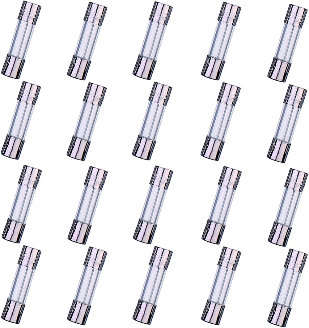HUAREW F10AL250V 20 Pcs 5x20mm Glass Fuse 10A 250V Pack of 20