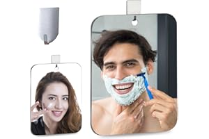 quegau Shower Mirror for Small Mirror, Small Wall Mirror (Larger 7x10.5 Inch) Shatterproof Plastic Mirror for Shower, Unbreakable Plexiglass Makeup Mirror, Travel Camping Mirrors