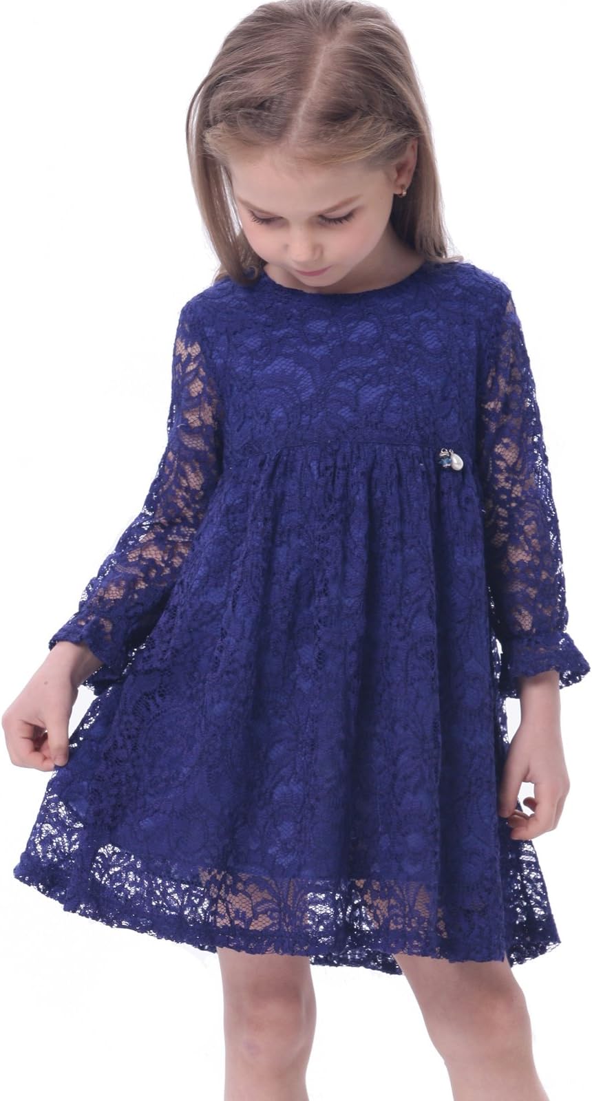 BONNY BILLYGirls Lace Flower Wedding Evening Prom Party Ball Gown Dress 3-11 Years