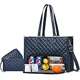 Keyli 3PCS Sets Lunch Tote bag for Women,15.6 Inch Laptop Work Bag with Insulated Lunch Box Compartment Computer Handbag