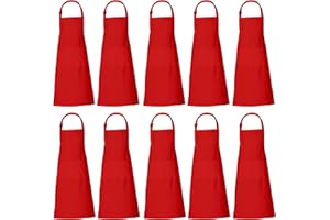 RAJRANG 100% Cotton Cooking Apron with 3 Pockets Kitchen Chef BBQ Adjustable Bib Aprons for Women Men