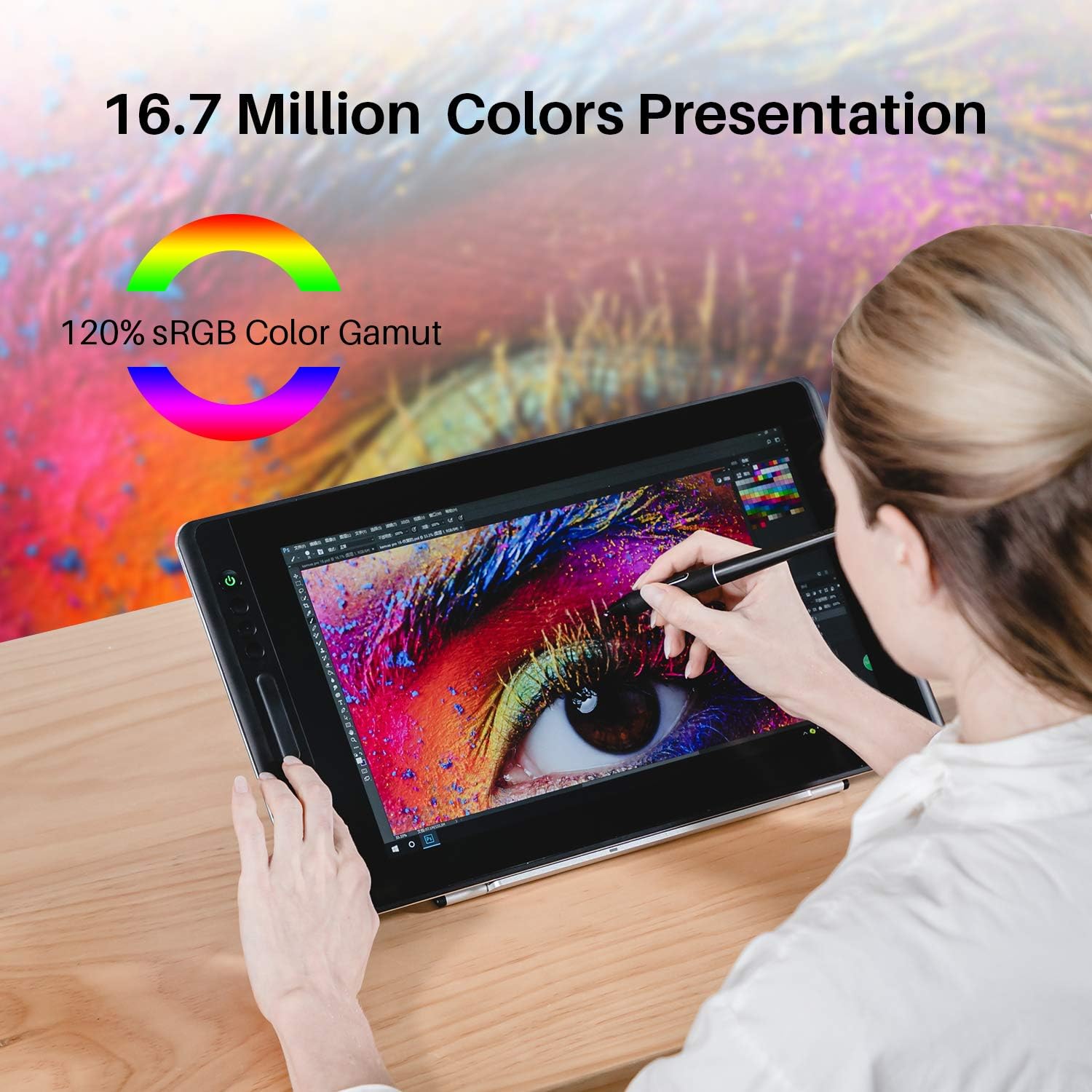 Huion KAMVAS Pro 16 Graphics Drawing Tablet with Full-Laminated Screen Tilt Battery-Free Stylus Touch Bar Adjustable Stand- 15.6 Inches Pen Display: Computers & Accessories