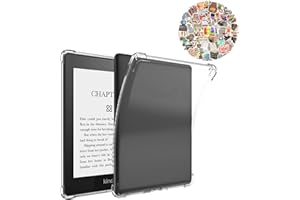 Aircawin for 6.8'' Kindle Paperwhite Case Clear with 50pcs Cute Stickers for DIY,Clear Case for Kindle Paperwhite 11th Genera